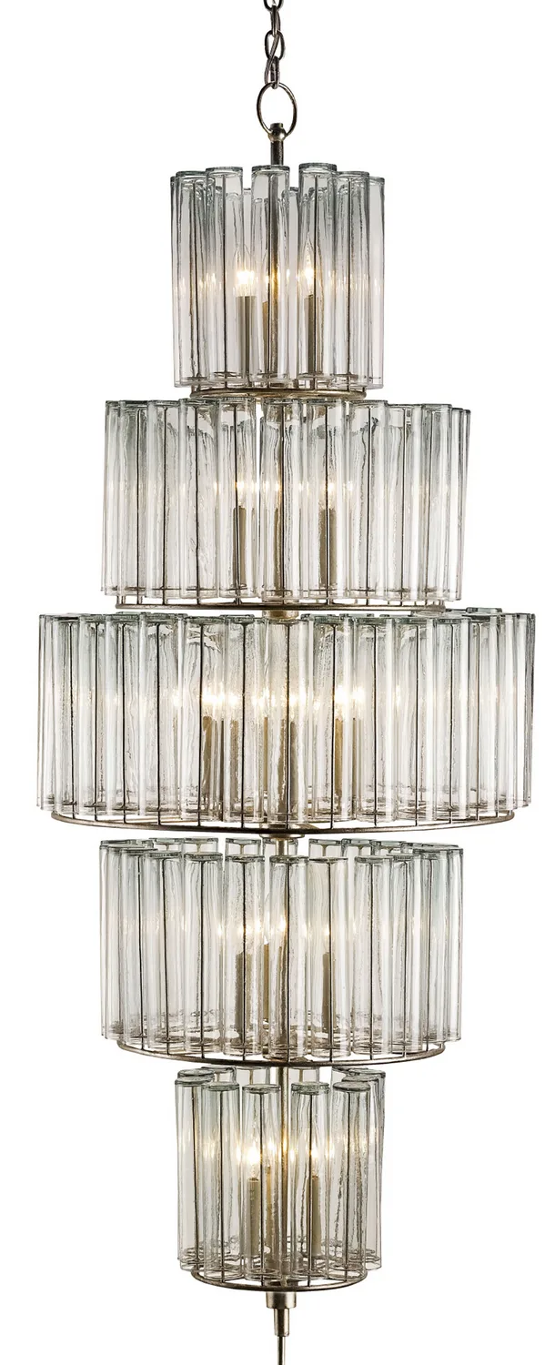 Bevilacqua Collection 18 Light Chandelier in Silver Leaf