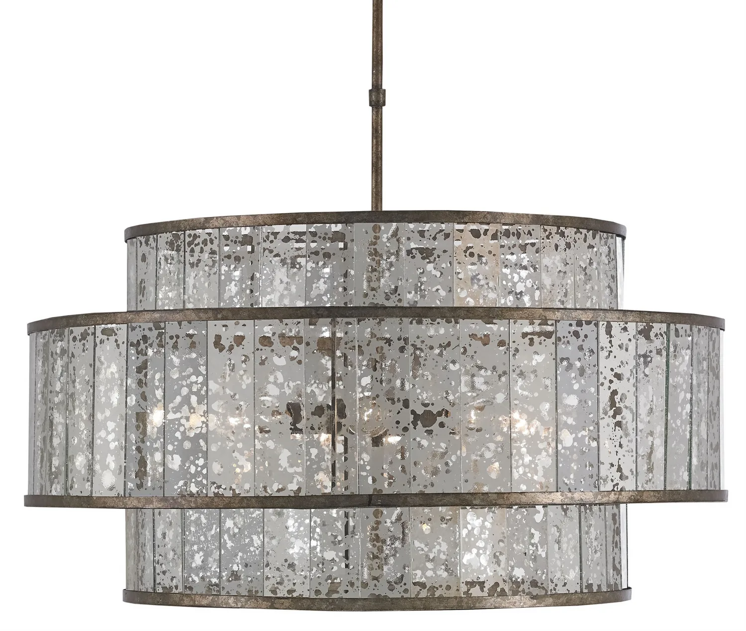 Fantine Collection Eight Light Chandelier in Pyrite Bronze/Raj Mirror