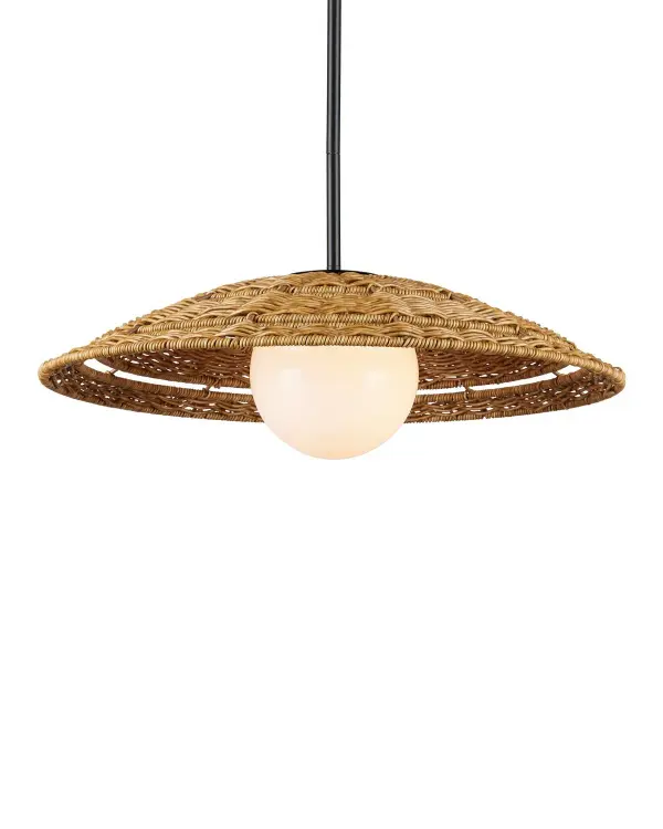 Barbary Small Outdoor Pendant in Natural Wicker