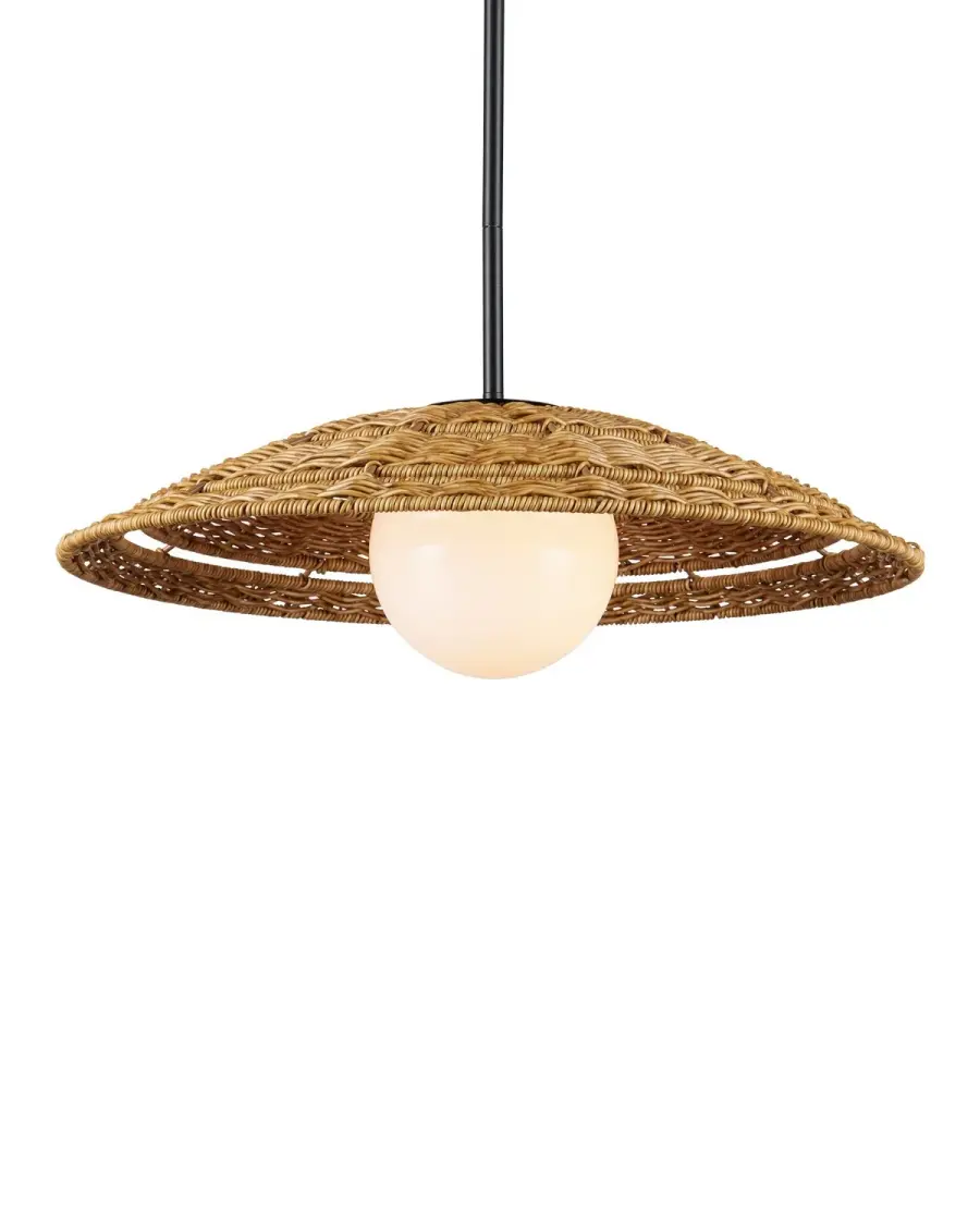 Barbary Small Outdoor Pendant in Natural Wicker