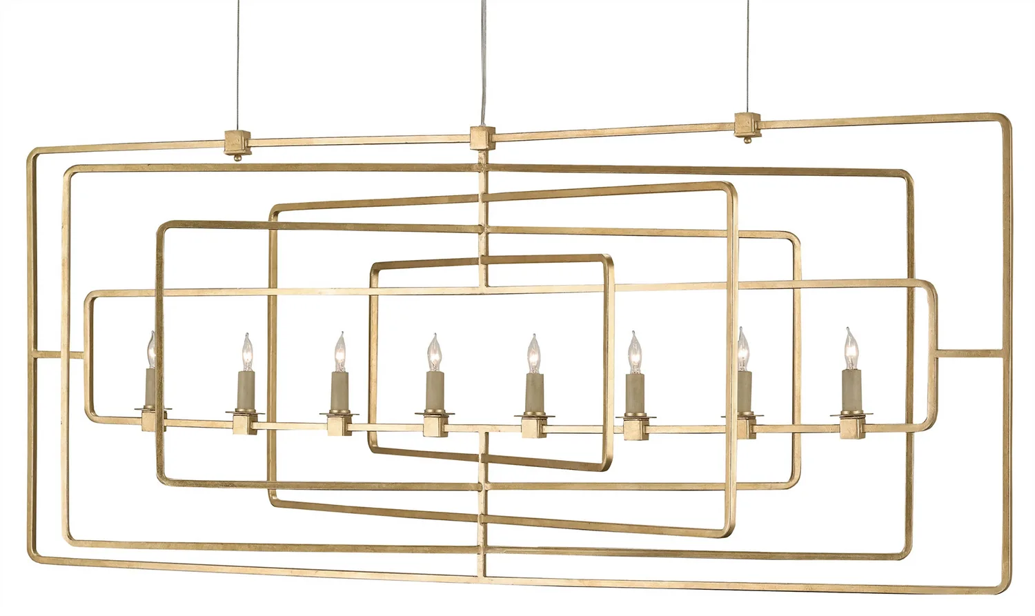 Metro Collection Eight Light Chandelier in Contemporary Gold Leaf