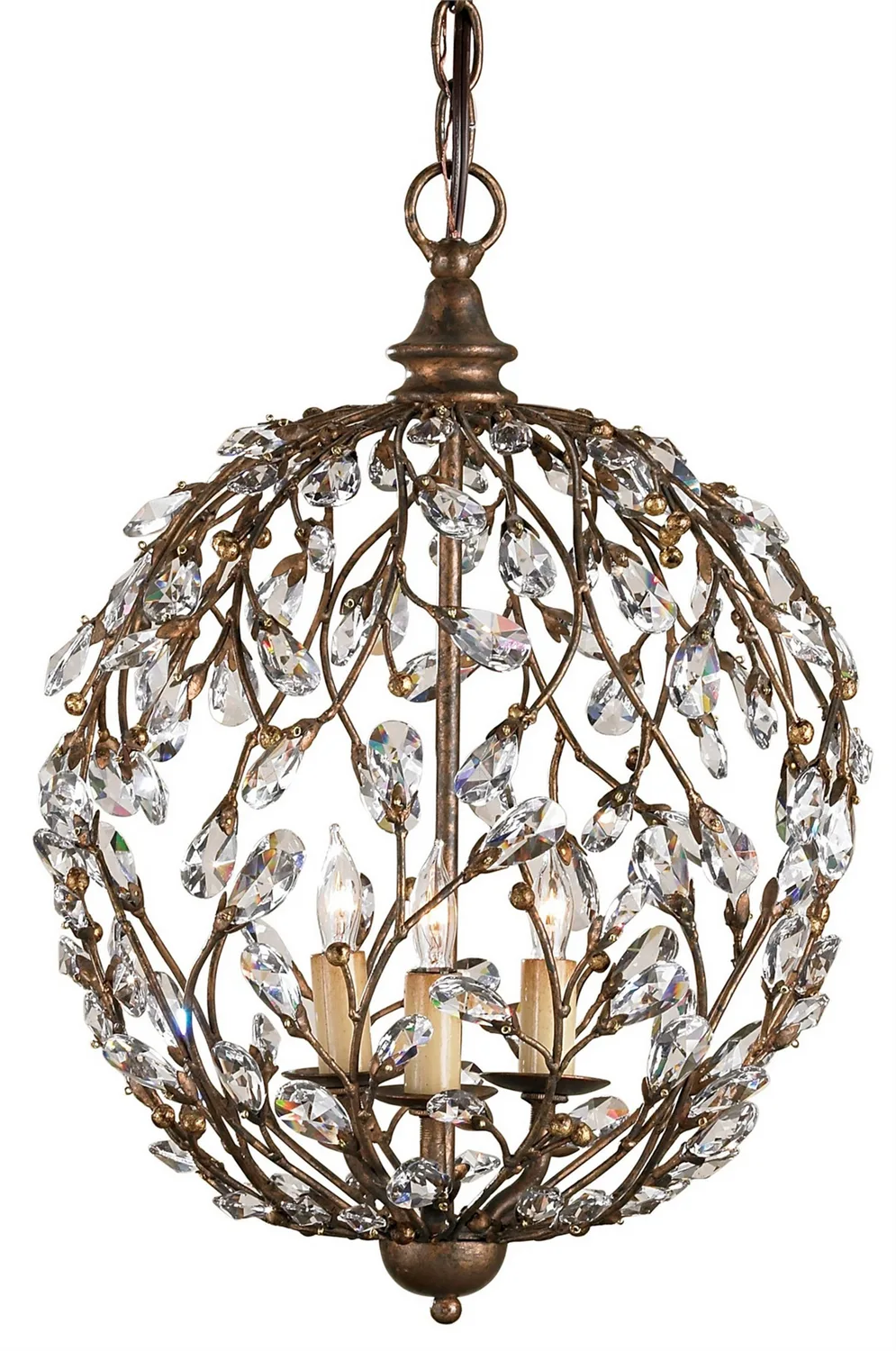 Crystal Bud Collection Three Light Chandelier in Cupertino