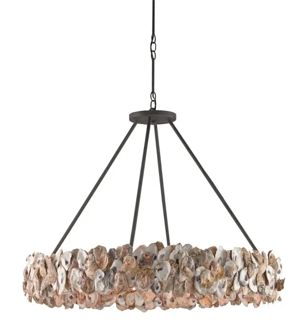In Textured Bronze/Natural by Currey and Company from the Oyster Shell Collection collection