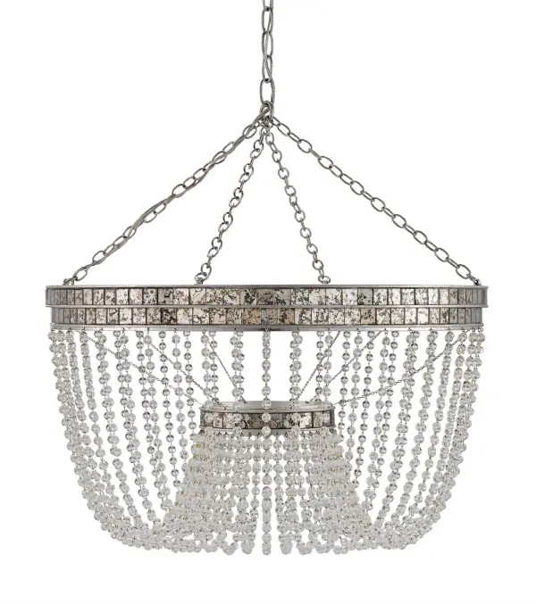 In Contemporary Silver Leaf/Distressed Silver Leaf by Currey and Company from the Highbrow Chandelier collection