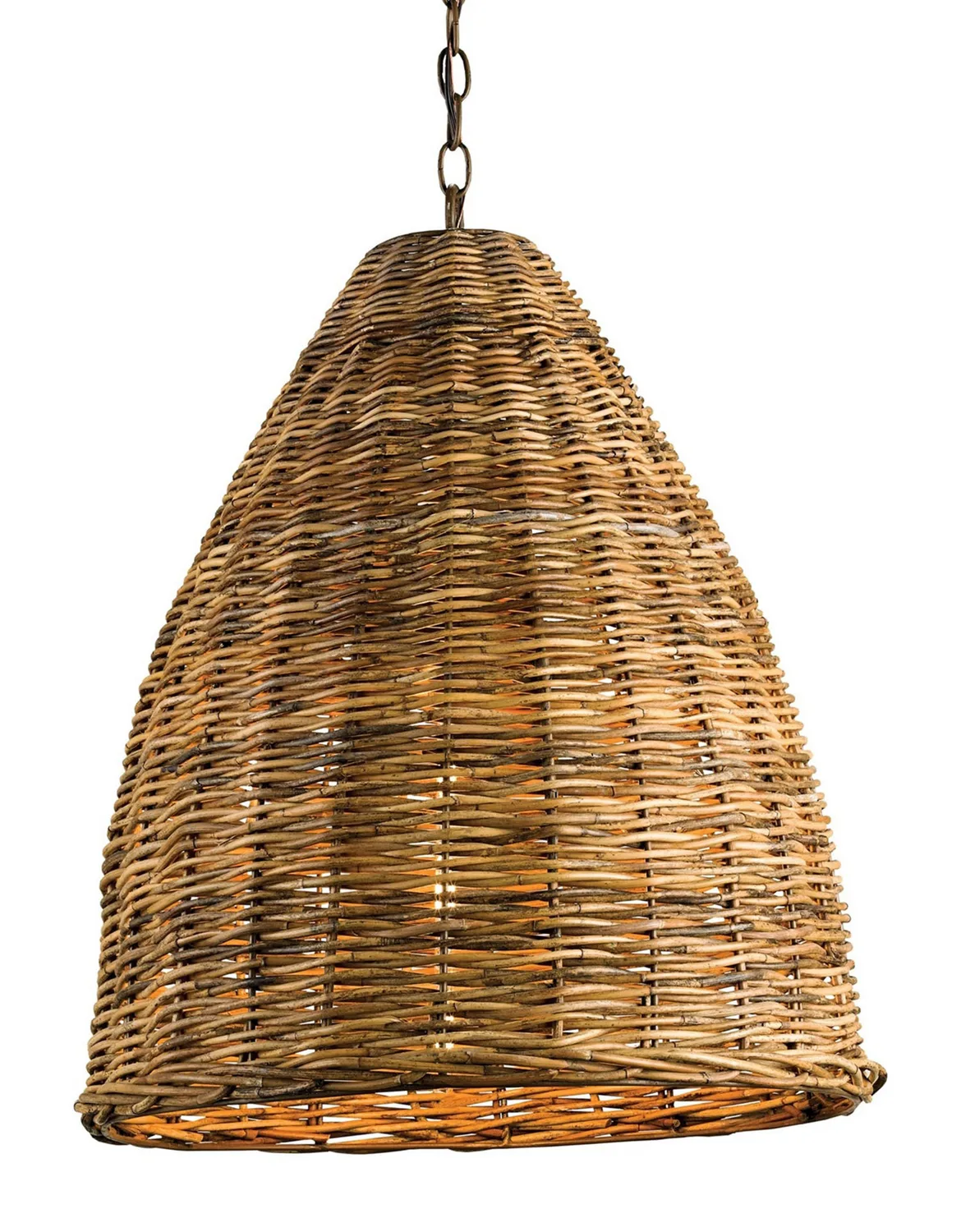 Basket One Light Pendant in Natural/Washed Driftwood
