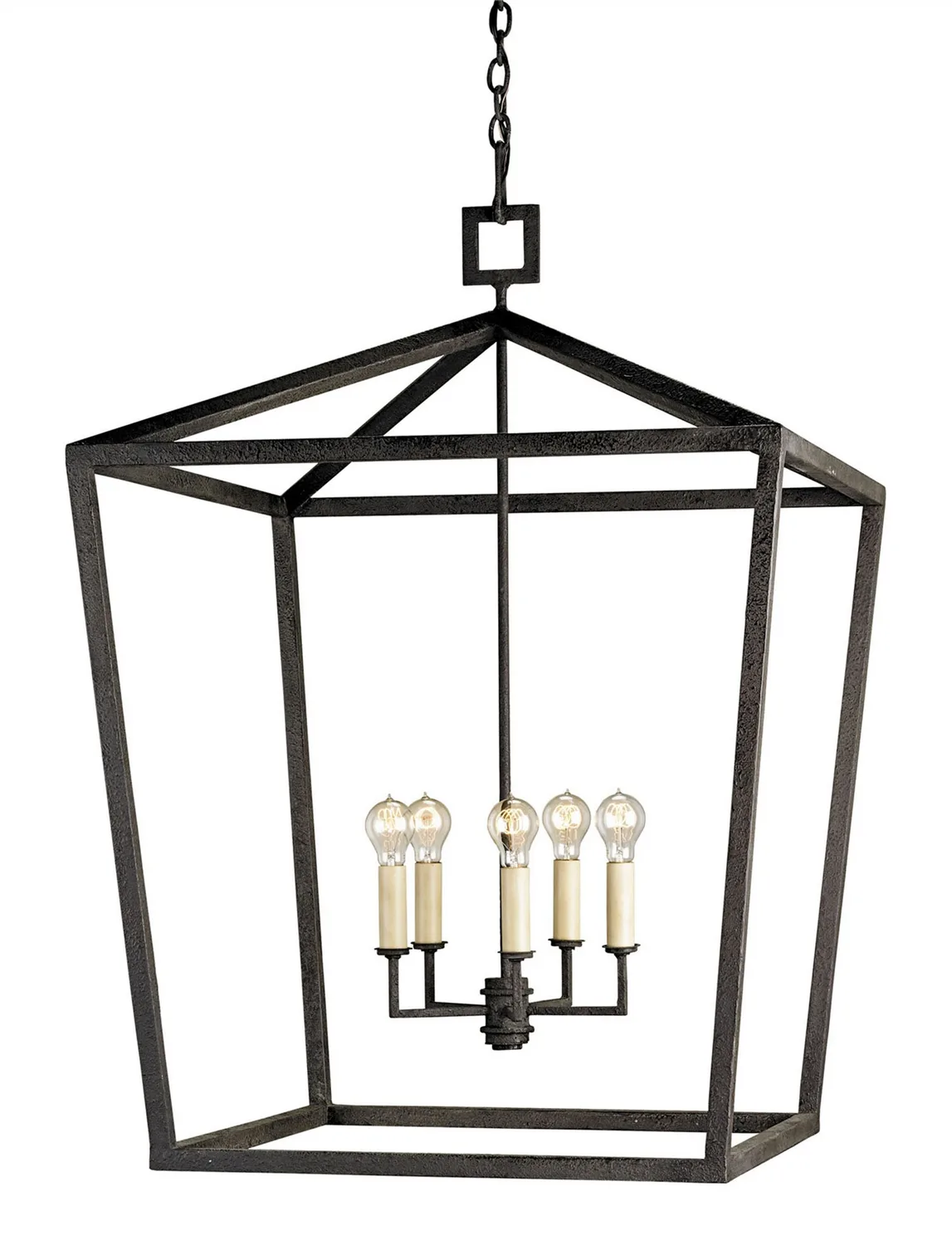 Denison Collection Five Light Lantern in Molé Black