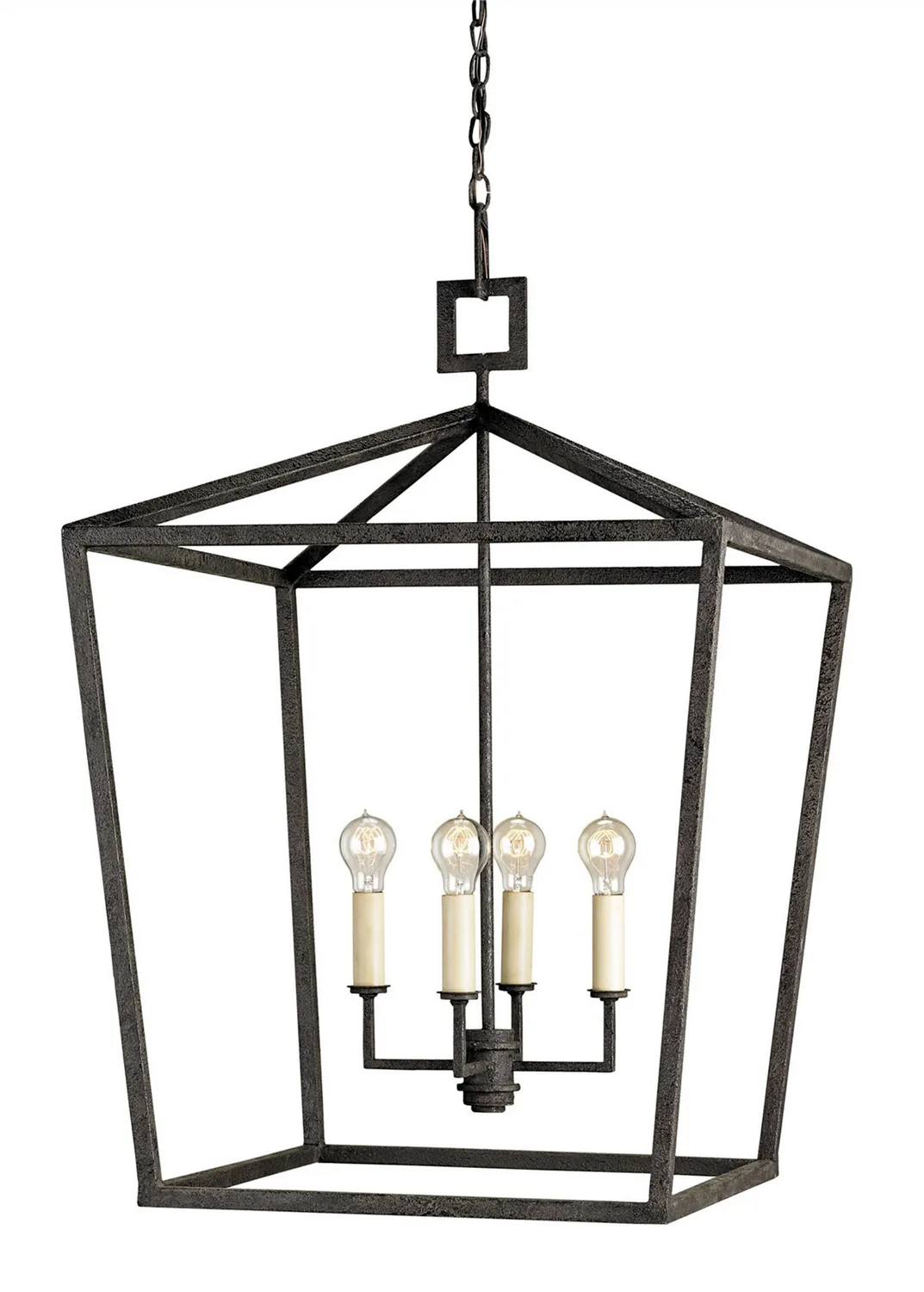 Denison Collection Four Light Lantern in Molé Black