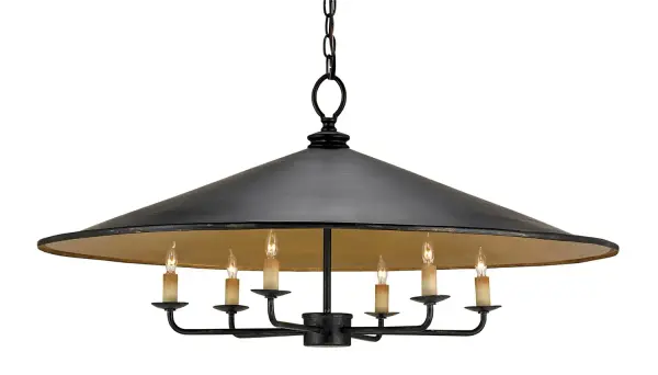 In French Black/Contemporary Gold by Currey and Company from the Brussels Black Chandelier collection