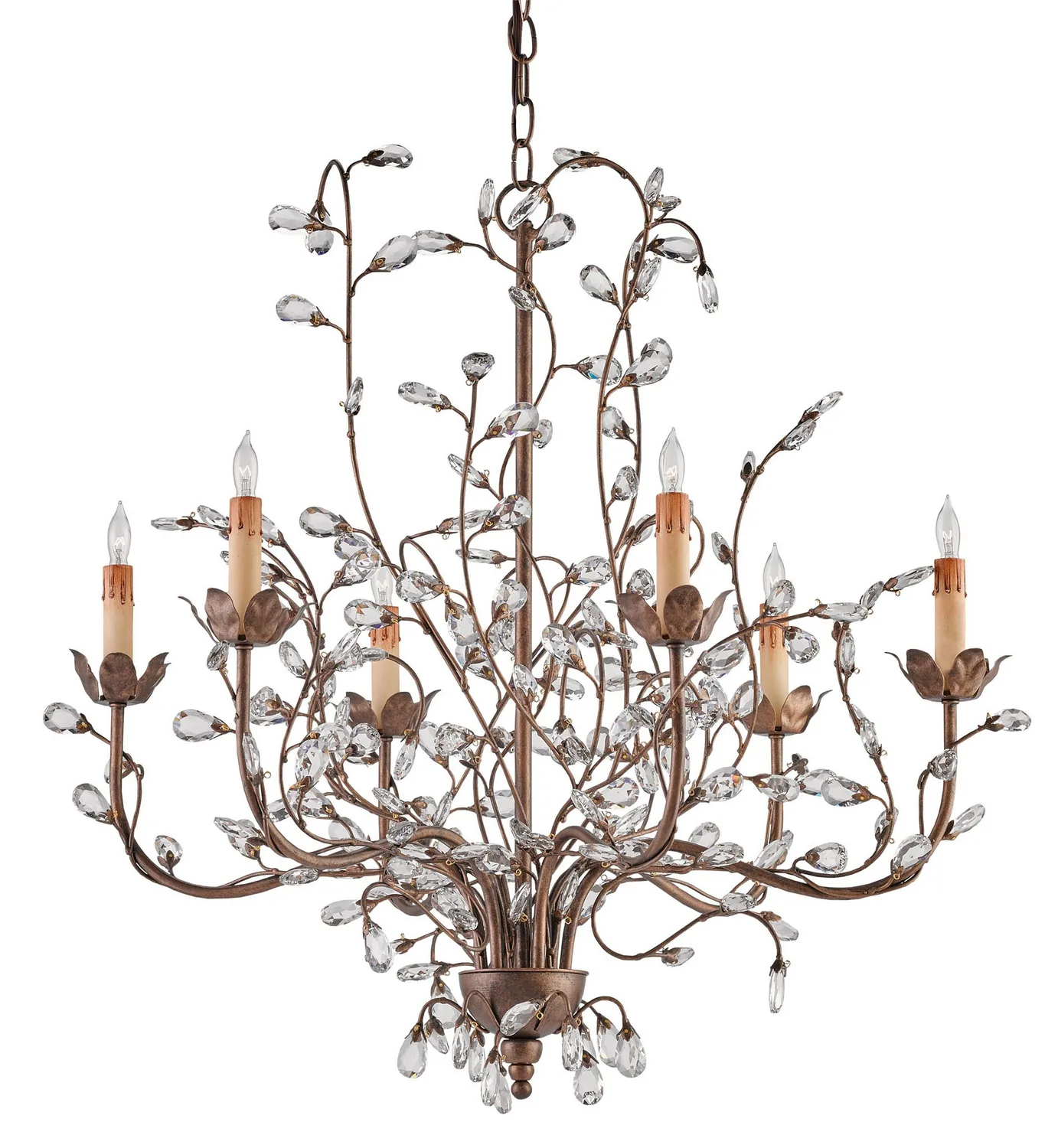 Crystal Bud Collection Six Light Chandelier in Cupertino