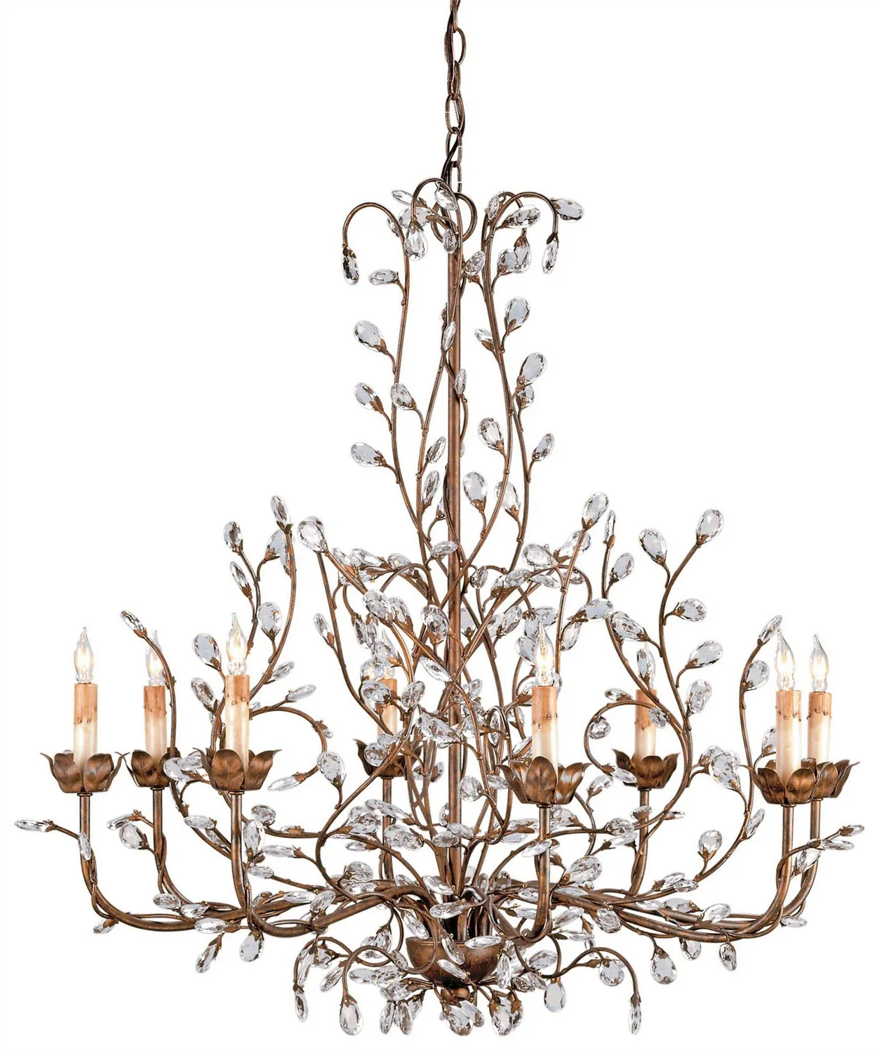 Crystal Bud Collection Eight Light Chandelier in Cupertino