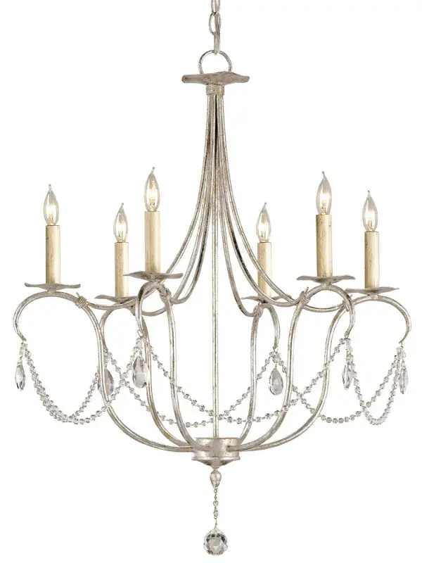 In Silver Leaf by Currey and Company from the Crystal Lights Collection collection