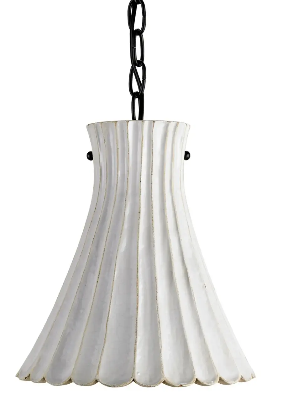 The Jazz White Pendant by Currey and Company