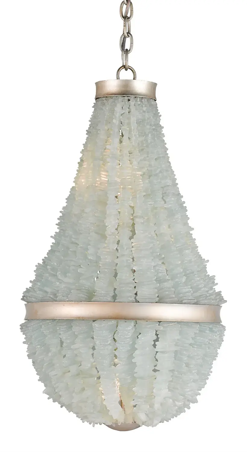 The Platea Seaglass Chandelier by Currey and Company