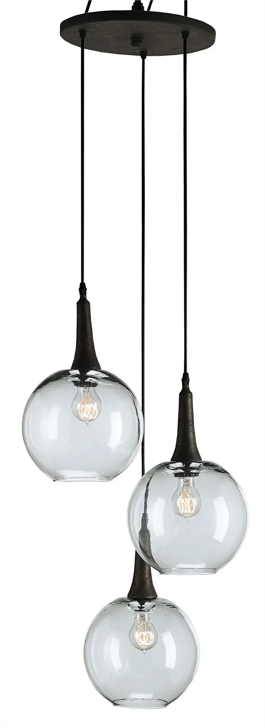 Beckett Collection Three Light Pendant in Emery Rust