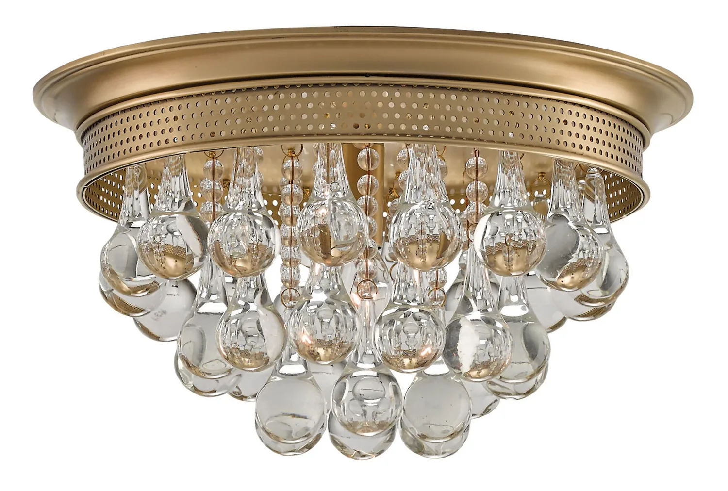 Worthing One Light Flush Mount in Antique Brass