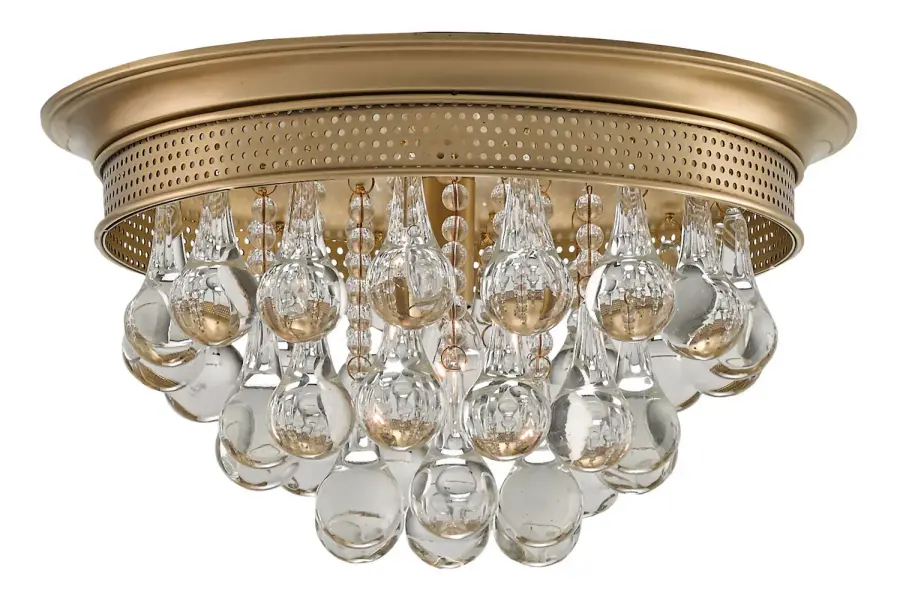 Worthing One Light Flush Mount in Antique Brass