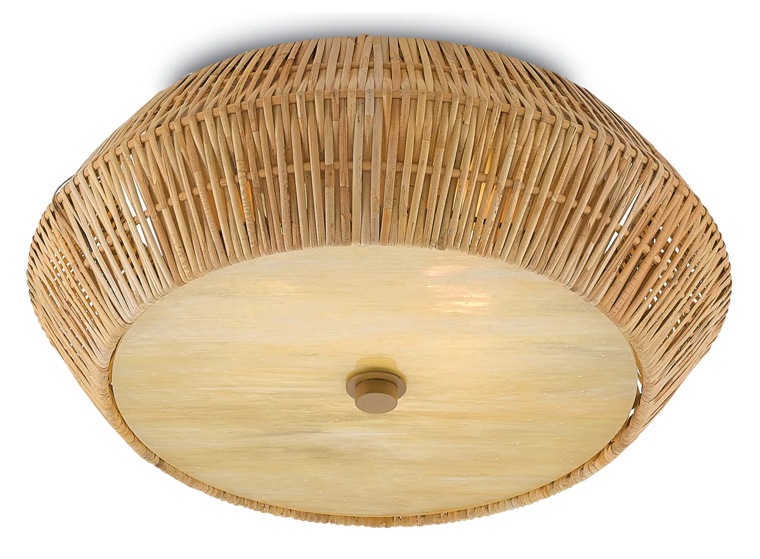 Antibes Two Light Flush Mount in Natural Rattan
