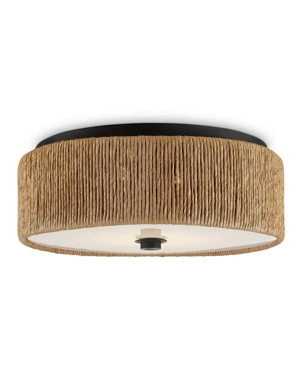 The Brownell combines natural Kraft paper twine texture with sleek blacksmith metal and LED efficiency. Its compact 14-inch profile and warm 2700K output create inviting ambiance in smaller spaces while the handcrafted aesthetic adds artisanal character.