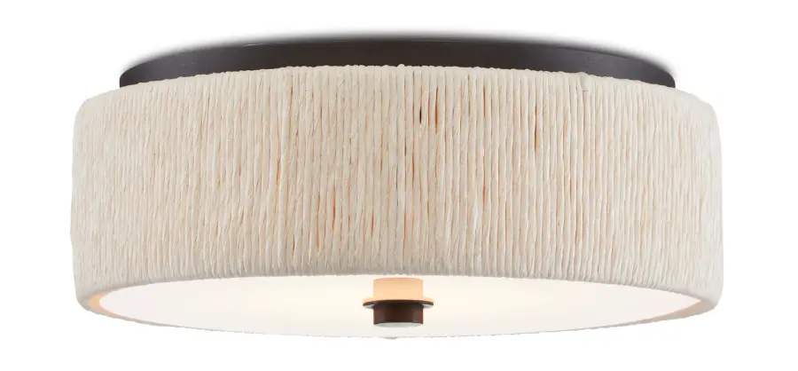 Tyrone One Light Flush Mount in Natural/Black/White