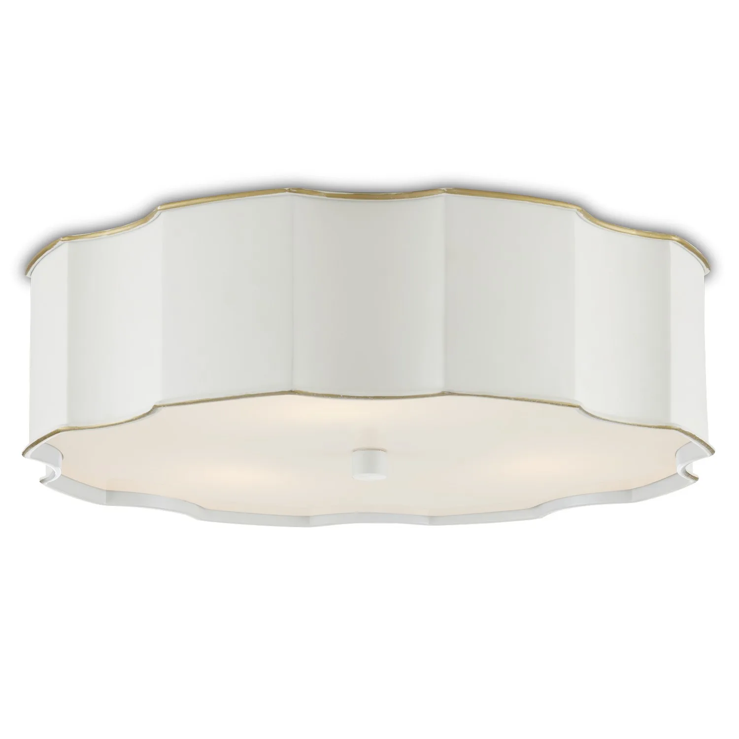 Wexford Three Light Flush Mount in Snow White and Gold
