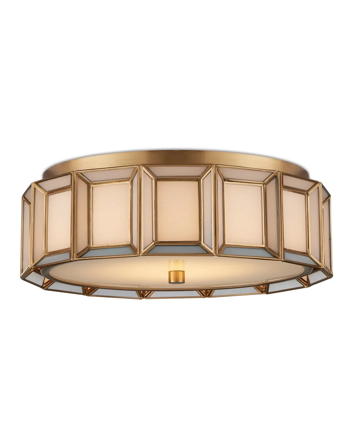 Daze LED Flush Mount in Antique Brass/White