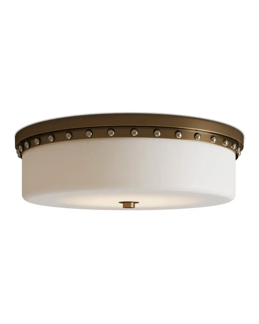 Barnabe LED Flush Mount in White/Antique Brass/Polished Nickel