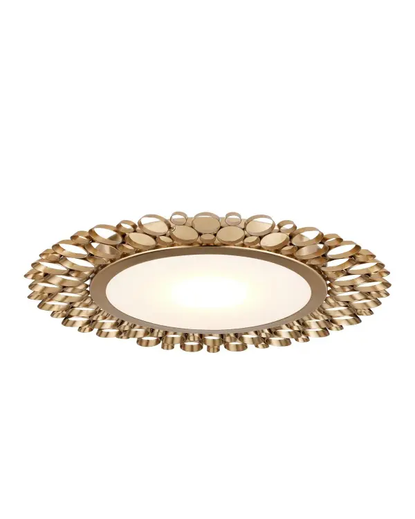 The Antares brings architectural interest to low-ceiling spaces with its layered iron rings cut on a bias. The antique brass finish adds warmth while the integrated LED provides energy-efficient illumination. Ideal for modern and transitional interiors.