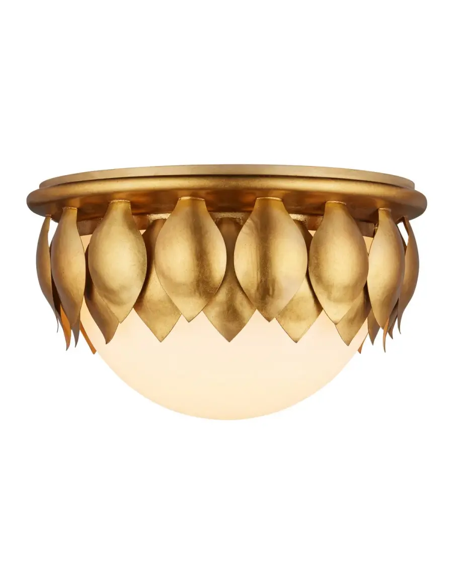 Paestum LED Flush Mount in Antique Gold Leaf