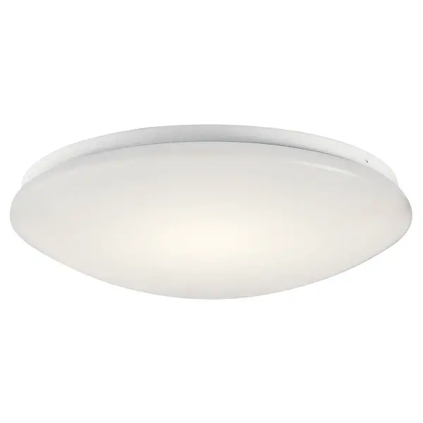 The Ceiling Space flush mount delivers 1850 lumens of warm 3000K LED light in a compact 16-inch profile. Ideal for rooms with standard ceiling heights, this dimmable fixture offers energy efficiency and damp location rating.