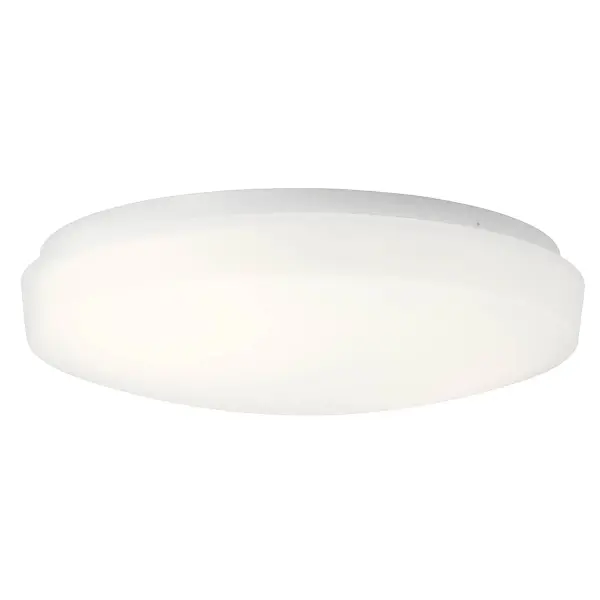 The Ceiling Space flush mount delivers 1450 lumens of warm 3000K light in a compact 13.5" profile. ADA-compliant design with integrated LED technology makes it ideal for commercial and residential applications requiring code compliance.