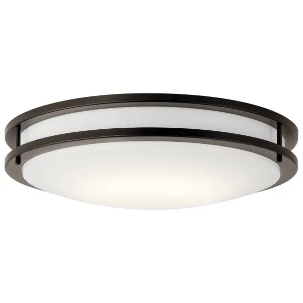 This 17.75-inch flush mount delivers energy-efficient LED lighting in a traditional Olde Bronze finish. Ideal for low-ceiling spaces, it's dimmable, damp-rated, and Title 24 compliant for commercial applications.