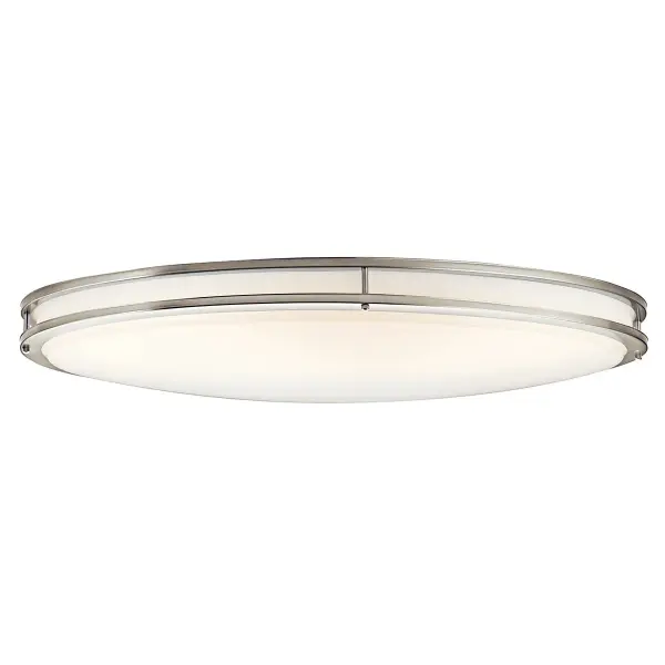 The Avon LED flush mount delivers exceptional illumination with 3750 lumens, perfect for kitchens, living rooms, and commercial spaces. Its sleek brushed nickel finish and integrated LED technology offer modern style with long-term efficiency.