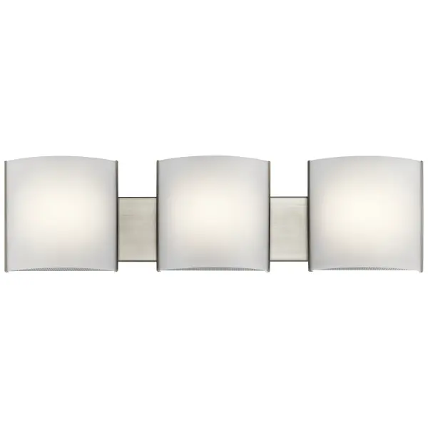 This 30-inch LED bath fixture delivers bright, even illumination with a contemporary aesthetic. The brushed nickel finish and white acrylic diffuser create a clean, modern look that complements various bathroom styles.