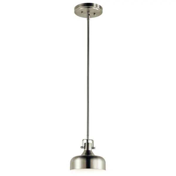 This 7-inch mini pendant delivers 500 lumens of warm 3000K LED light in a compact brushed nickel design. Perfect for task lighting over counters or in tight spaces where a full-size pendant would overwhelm.