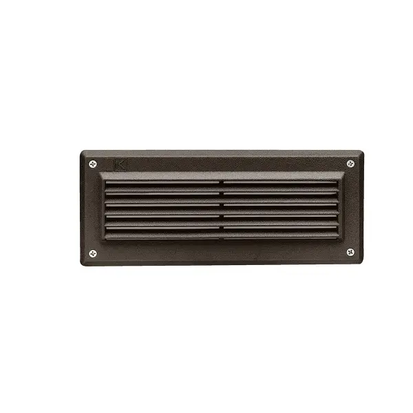 This compact 12V step light provides reliable illumination for outdoor stairs, decks, and walkways. The textured architectural bronze finish offers durability and weather resistance while maintaining a clean, contemporary aesthetic.