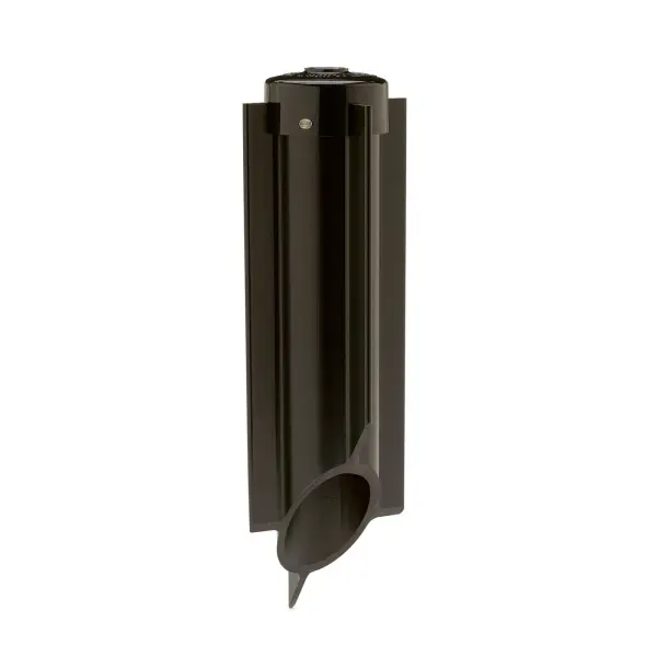 Durable 19-inch black metal stake designed for secure outdoor landscape lighting installations. Wet-rated for all-weather performance with a sleek, unobtrusive profile that blends into any landscape design.