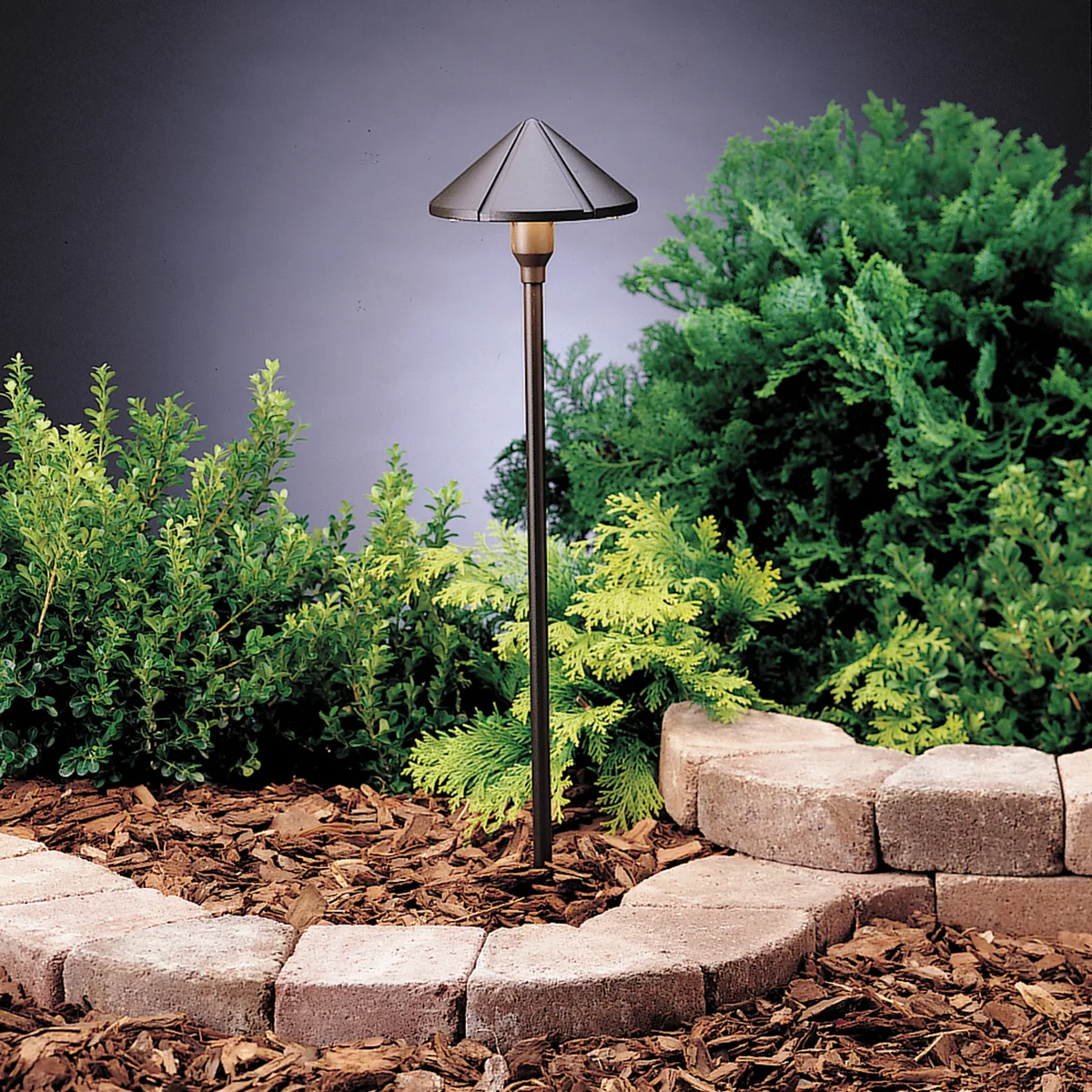 Six Groove Path Light in Textured Architectural Bronze