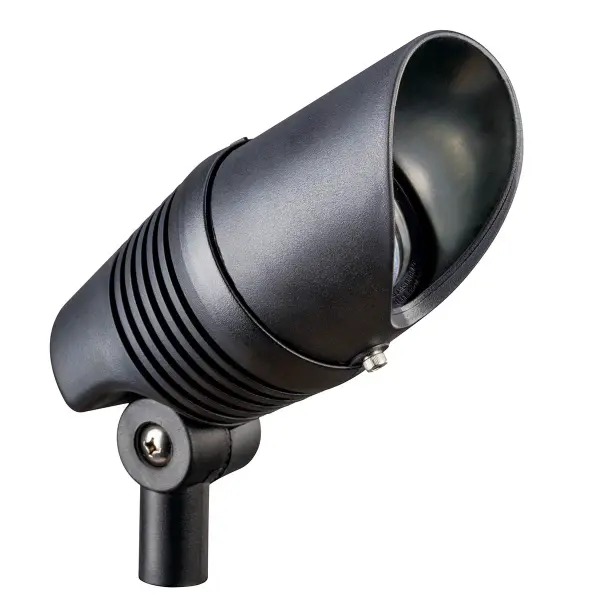 This 12V landscape spotlight delivers focused illumination for highlighting architectural features, trees, and garden elements. Its compact 6.5-inch profile and black finish blend seamlessly into outdoor settings.