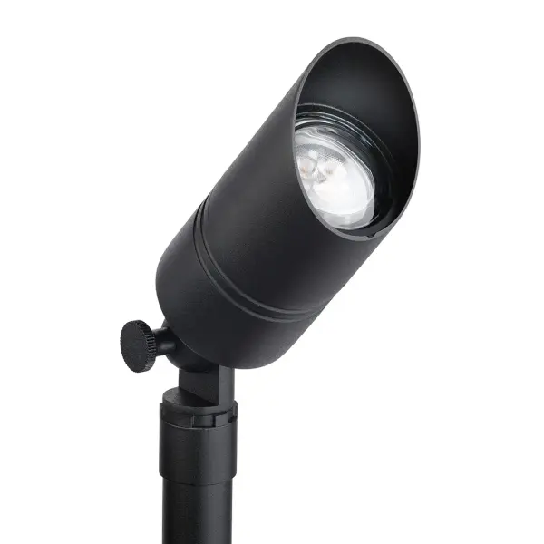 This compact 12V accent light combines contemporary black brass styling with practical spot and flood capabilities. Wet-rated for durability, it's ideal for highlighting architectural features, landscaping, and pathways.