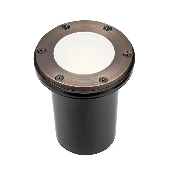 This compact in-ground accent light features solid brass construction with a Centennial Brass finish. Designed for wet locations, it provides reliable 12V landscape illumination for pathways, gardens, and architectural features.