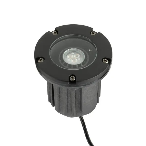 This 12V landscape accent light combines durability with style in a compact 5-inch profile. The black brass finish offers a contemporary aesthetic while the wet-rated construction ensures reliable outdoor performance. - alternate view