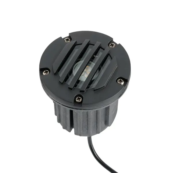 This 12V landscape accent light combines contemporary styling with durable wet-rated construction. The unique black brass finish adds sophisticated contrast to outdoor spaces while the compact 5-inch profile provides focused illumination for pathways, gardens, and architectural features. - alternate view