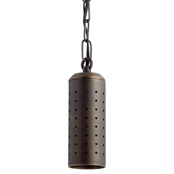The Twinkler Pendant brings traditional charm to outdoor living areas with its durable Centennial Brass finish. Wet-rated for exposed locations, this compact 12V landscape light delivers reliable illumination for decks and patios. - alternate view