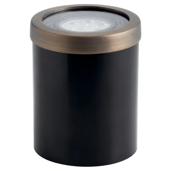 This compact 12V in-ground accent light delivers focused illumination for pathways, gardens, and architectural features. The durable Centennial Brass finish withstands outdoor elements while providing warm metallic appeal.
