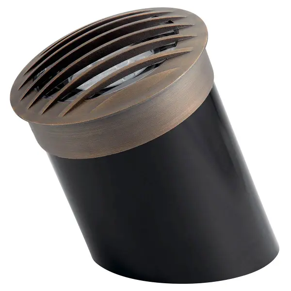 This durable 12V in-ground accent light features a sophisticated Centennial Brass finish, perfect for uplighting trees, architectural features, and landscape elements. Wet-rated for all-weather performance.