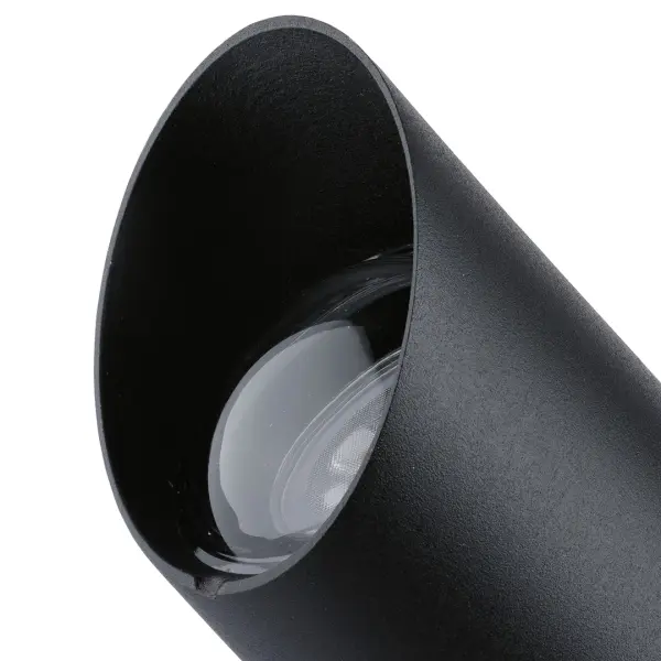 This compact 12V landscape accent light combines contemporary styling with practical functionality. The distinctive black brass finish adds sophistication to outdoor spaces while the spot/flood capability provides flexible illumination options. - alternate view