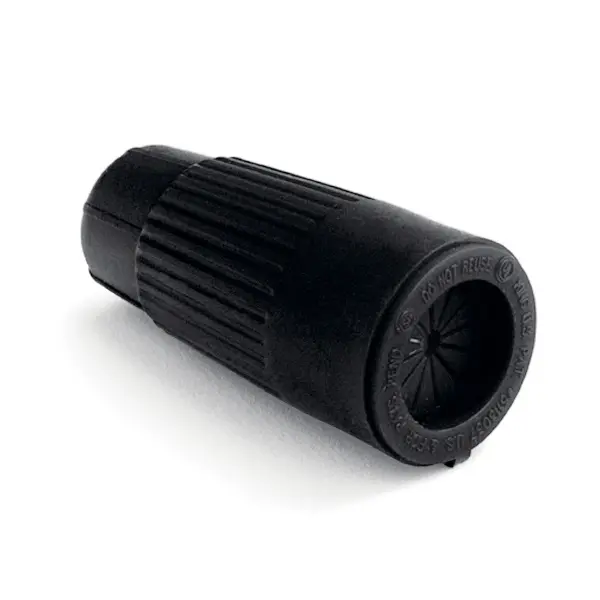 Compact and durable connector designed for 12V landscape lighting installations. Features weather-resistant black material construction for reliable outdoor performance in residential and commercial applications. - alternate view