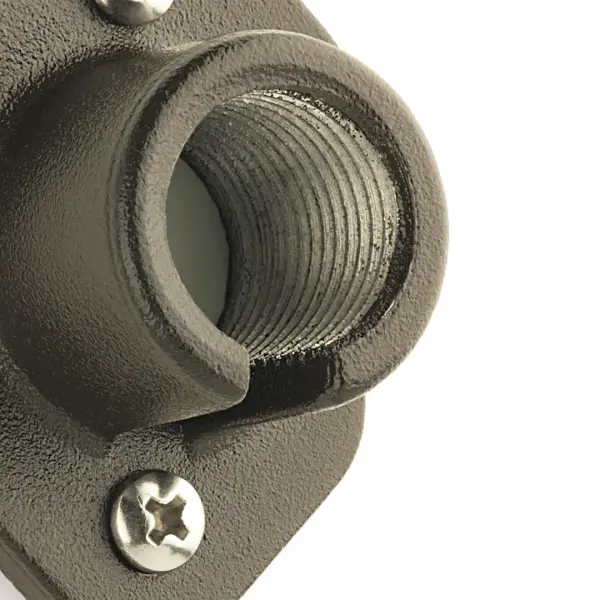 Durable surface mount bracket designed for outdoor LED landscape lighting installations. Features textured architectural bronze finish for weather resistance and professional appearance in residential and commercial settings. - alternate view