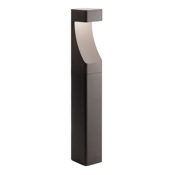 This 27-inch LED bollard delivers smooth, even pathway illumination with a bold contemporary profile. The textured bronze finish integrates naturally into landscapes while the diffused lens eliminates glare and hotspots.