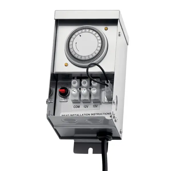 The Contractor Series 75W transformer delivers dependable power for landscape lighting systems. Built with weather-resistant stainless steel construction, it's designed for wet locations and outdoor durability.